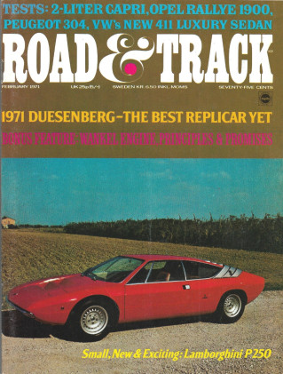 ROAD & TRACK 1971 FEB - BLUE FLAME--622mph, VW 411